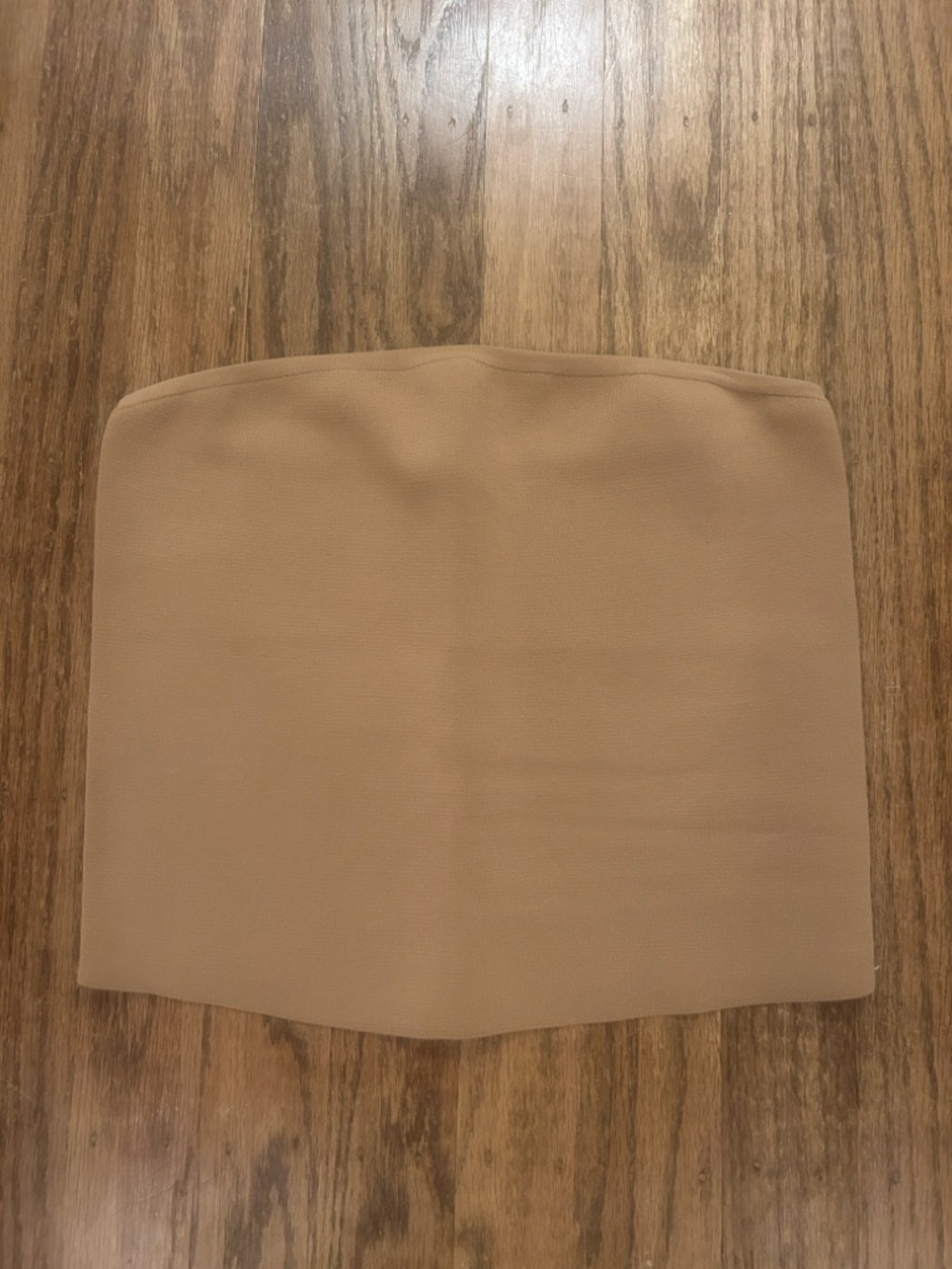Alice + Olivia Alison knit strapless cropped tube top taupe light brown, size S